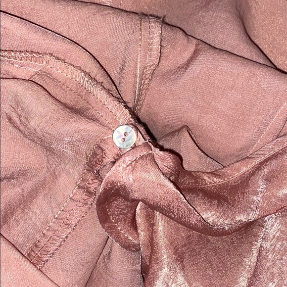 Woman's Jun & Ivy Pink Tie Short Sleeve Top XS - Picture 8 of 9